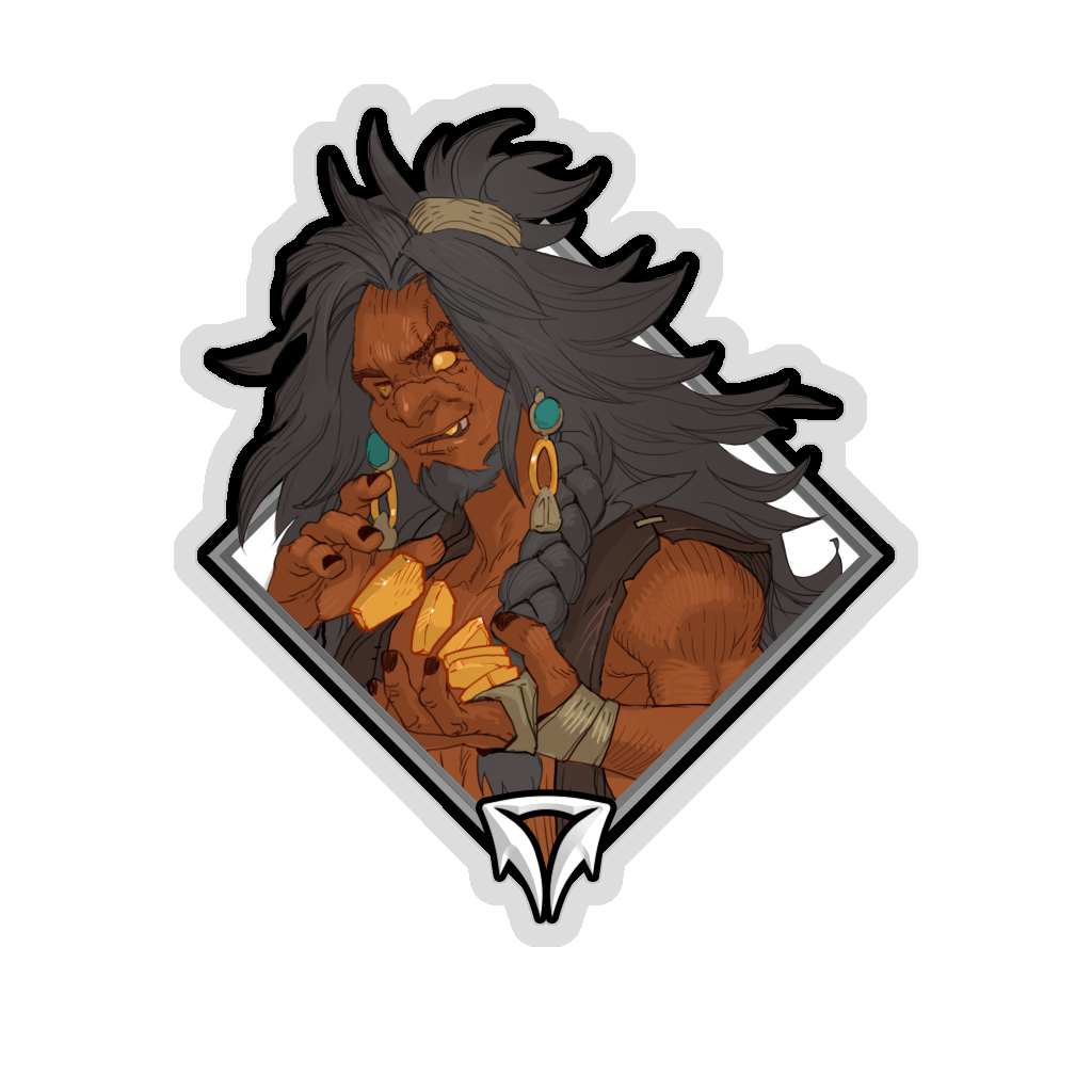 Holo Crownfall Sticker - Mox the Scrap Merchant